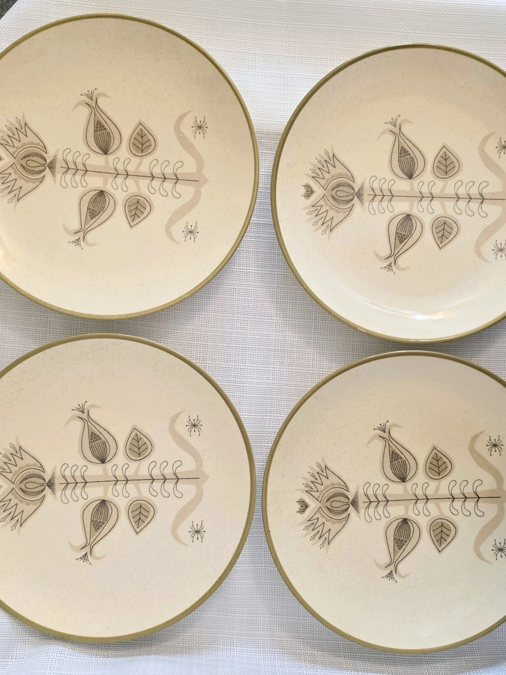 Vtg Franciscan Spice Dinner Plates 4 Set 10 1/2